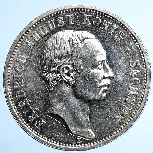 1909年 ドイツ諸州 ザクセン王フリードリヒ・アウグスト 旧銀貨 3マルク i110826｜WORLD RESOURCE【QUEEN店】
