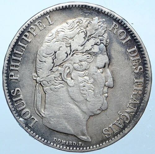 1832年 フランス国王ルイ・フィリップ1世 アンティーク 5フラン銀貨 i114923｜WORLD RESOURCE【QUEEN店】