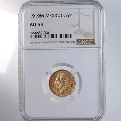 1919M メキシコ G5P NGC認定 AU53