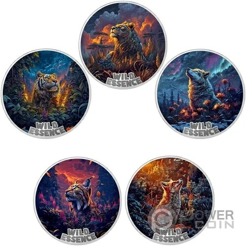 ワイルドエッセンスセット 5 x 1オンス シルバーコイン $10 リベリア 2026-