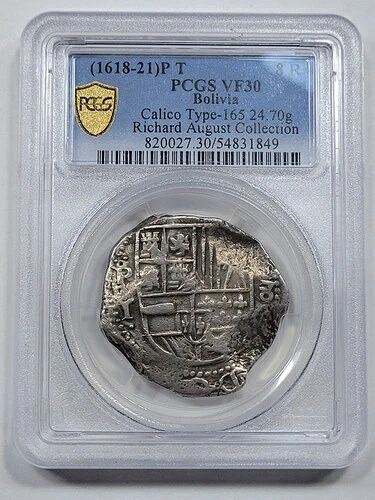 1630-1636年 コブ 8レアル 部分日付 PCGS VF30 流通銀貨 *K1038