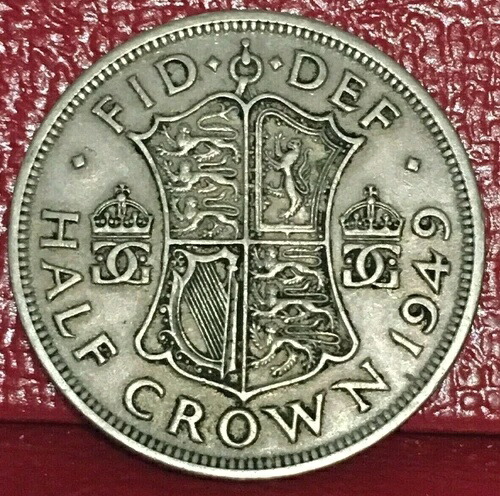 1949年 イギリス国王ジョージ6世 1/2クラウン銅ニッケル貨幣 KM# 879｜WORLD RESOURCE【QUEEN店】