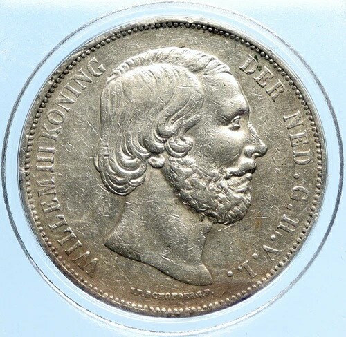1874年 オランダ国王ウィリアム3世 王冠 アンティーク シルバー 2 1/2 グルデン コイン i97329