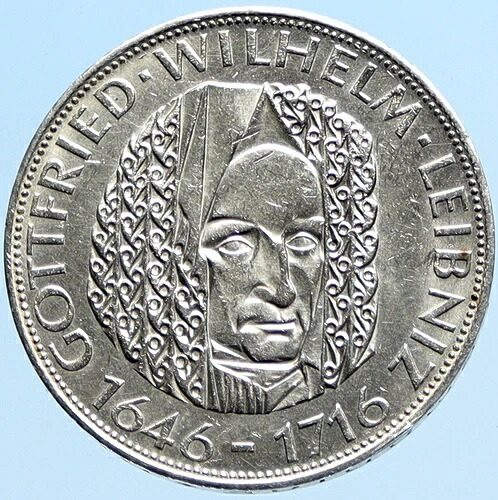 1966年 D ドイツ ゴットフリート・ヴィルヘルム・ライプニッツ 大型5マルク銀貨 i97814