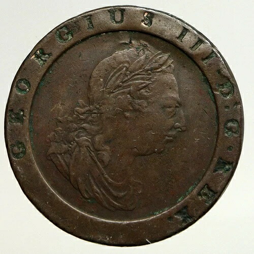 1797年 イギリス ジョージ3世 純正ペニーコイン i93514