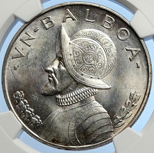 1947年 パナマ ラージ コンキスタドール バルボア リバティ ヴィンテージ シルバーコイン NGC i106266