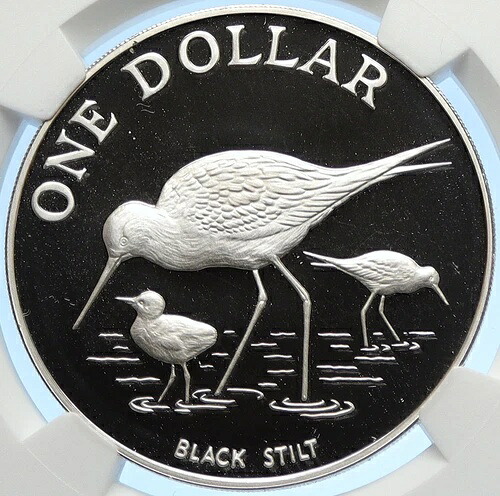 1985年 ニュージーランド エリザベス2世 ブラックスティルト プルーフ銀貨 1ドル NGC i106290