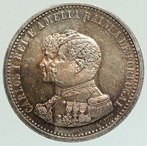 1898年 ポルトガル カルロス1世 400周年 インド 銀貨 500レイス ポルトガルコイン i112104