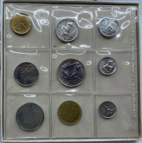 1980年 サンマリノ イタリア モスクワオリンピック 500リラ コイン9枚セット うち1枚は銀貨 i114470