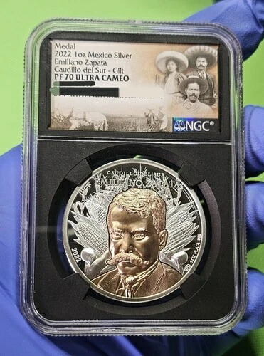 2022 1オンス メキシコ シルバー エミリアーノ サパタ カウディージョ デル シュール NGC PF 70 ウルトラ カム