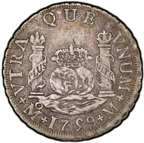 メキシコ フェルディナンド6世 2レアレス柱 1759年 Mo-M PCGS XF-40 メキシコシティ ニース PQ 158,950円