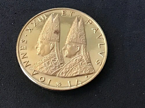 1966年 バチカン教皇金メダルコイン ヨハネ23世＆パウロ6世 18金