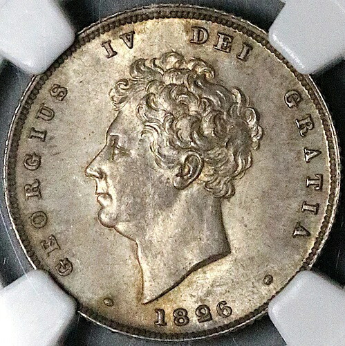 1826 NGC MS 64 ジョージ4世 シリング グレートブリテン スターリングシルバーコイン (24082901C)