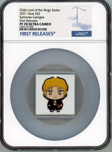 2021年 ニウエ チビ ロードオブザリング サムワイズガンジー LOTR シルバーコイン NGC 70 FR-