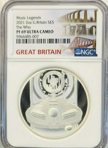 2021年 英国 シルバー 5 さき 2オンス WHO NGC PF 69 ウルトラ カメオスカース-