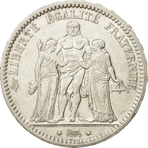 [#408782] コイン、フランス、エルキュール、5フラン、1872年、パリ、AU、銀、KM:820.1｜WORLD RESOURCE【QUEEN店】 98,010円