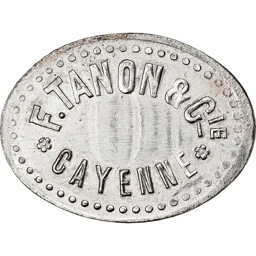 [#878600] トークン、フランス領ギアナ、カイエンヌ、F. Tanon et Cie、10 サンタイム、c。 1928年｜WORLD RESOURCE【QUEEN店】