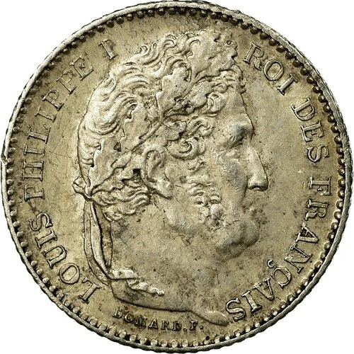 【#456565】コイン、フランス、ルイフィリップ、25セント、1845年、リール、AU、シル、ver-｜WORLD RESOURCE【QUEEN店】