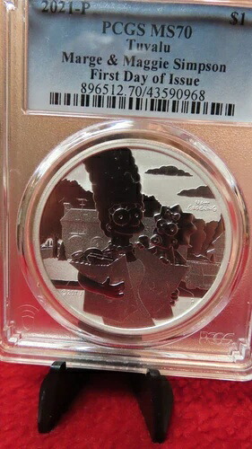 2021年 ツバル ザ・シンプソンズ マージ＆マギー 1オンス NGC MS 70 シルバーコイン .999 パース