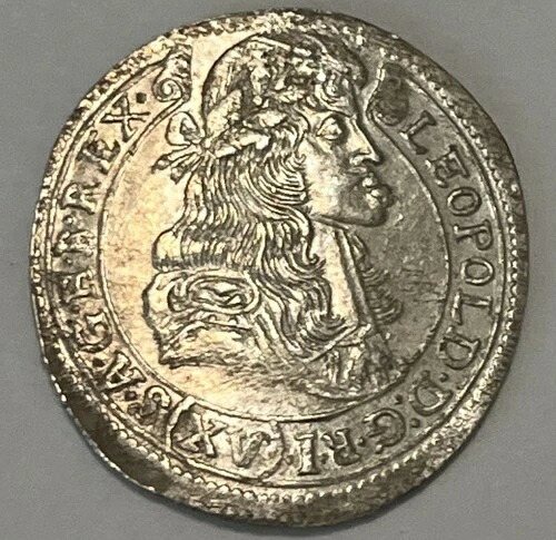 ハンガリー 1681 15 クロイツァー銀貨 ラージ コイン