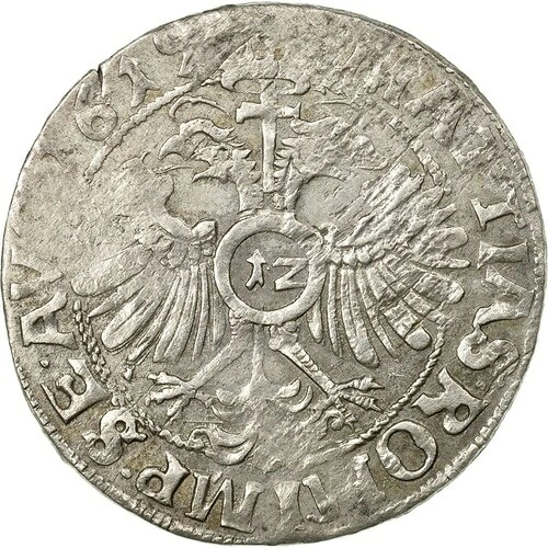 [#652337] コイン、ドイツ諸州、SIMON VII、12 クロイツァー、1619、VF、Sil、ver