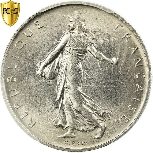 [#485454] コイン、フランス、スムーズ、フラン、1960、パリ、PCGS、MS65、ニッケル、KM:925。