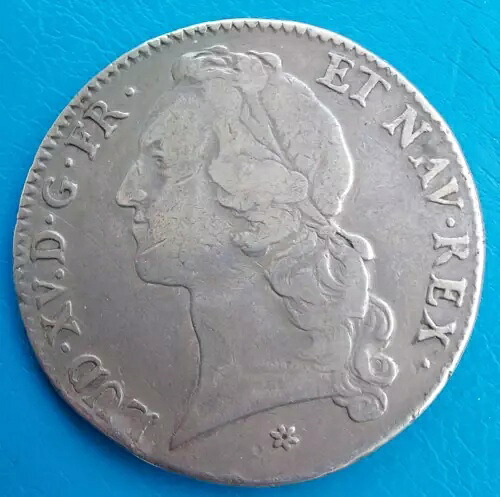 ルイ 15 世、Ecu Au Bandeau 1744 C Caen、Prov.イヌミス (250?)