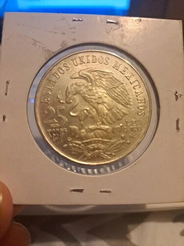 1968年メキシコ第19回オリンピック大会 アステカ・ボール・プレイヤー記念 25ペソ銀貨 i89661