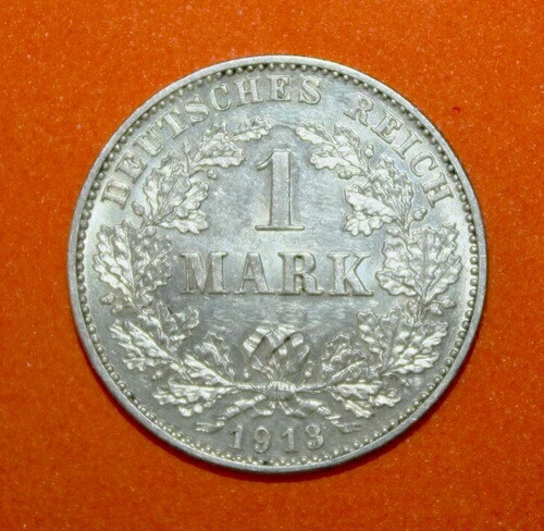 S5 - ドイツ 1マルク 1913-G ブリリアント アンカリオン シルバーコイン - インペリアルイーグル レアコイン