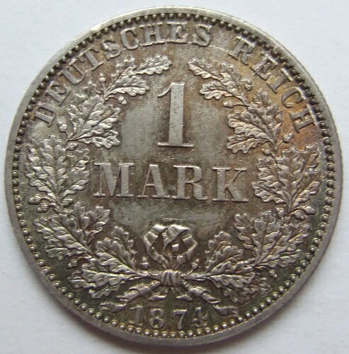 ドイツ帝国銀貨 1マルク 1874年 A 未使用