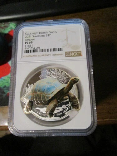 ガラパゴス諸島 ゾウガメ NGC 2021 $2 シルバー PL69