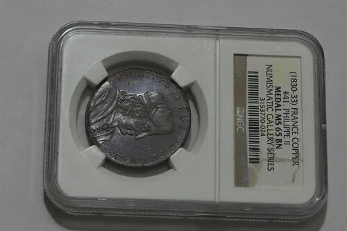 ?? ???? フランス フィリップ2世 メダル 1830年 T.ベルナール作 NGC MS65 B72 CXZUL