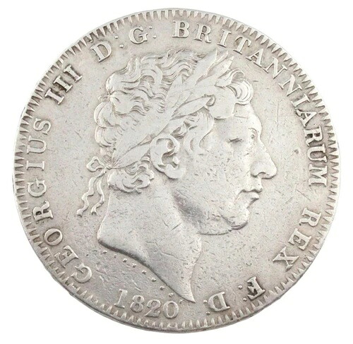 1820年 英国 銀製 クラウン ジョージ3世 ナイス VF
