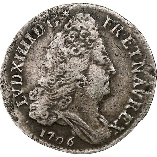[#1285964] フランス、ルイ 14 世、10 Sols aux insignes、1706 年、リヨン、シルバー、VF