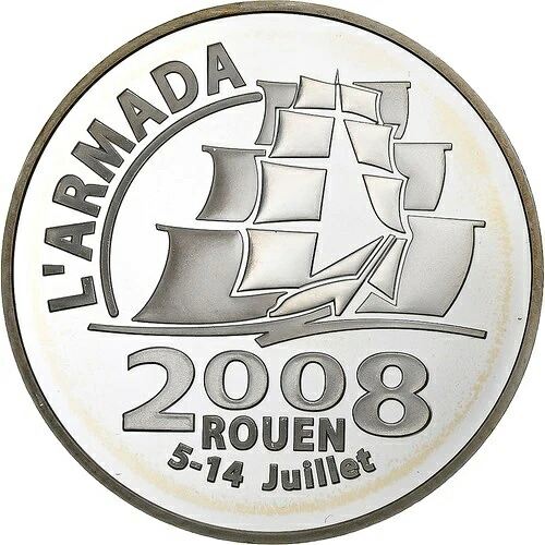 [#198626] フランス、1-1/2 ユーロ、ラルマダ ルーアン 5-14 ジュイエ、2008、パリ、銀、