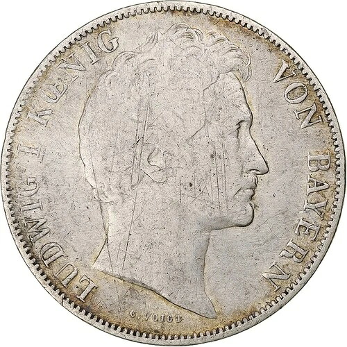 [#1286093] ドイツ、バイエルン王国、ルートヴィヒ1世、グルデン、1841年、ミュンヘン、銀、 43,615円
