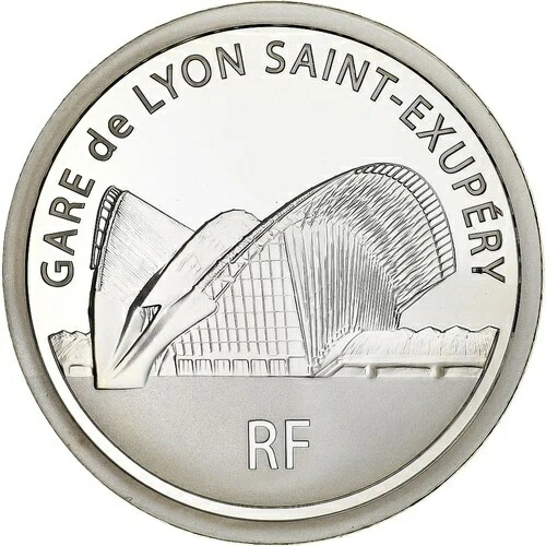 [#1212088] フランス、10 ユーロ、リヨン サンテグジュペリ駅 TGV、プルーフ、2012 年、モネ