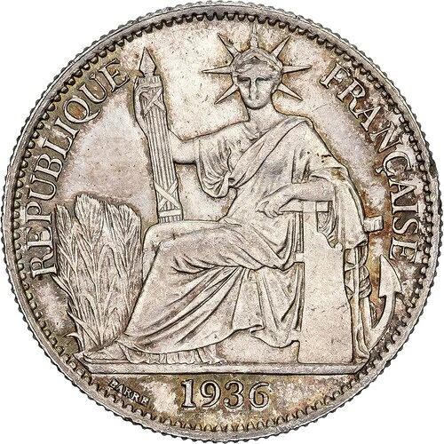 [#1167064] フランス領インドシナ、50セント、1936年、パリ、銀貨、MS、ルコンプ:261