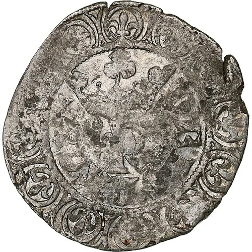 [#1273498] フランス、シャルル 5 世、ブラン オー K、1365 ～ 1380 年、ビヨン、VF、デュプレシー:363｜WORLD RESOURCE【QUEEN店】