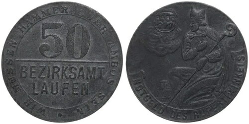 ドイツ - 地区事務所運営 50 Pfennig O.J.緊急資金Des