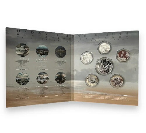 80周年記念 D-Day 2024 BU コインセット - 50ペンス硬貨