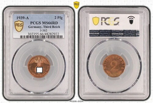3. リッチ 2 フェニヒ 1939 A J-362 MS66RD 110456