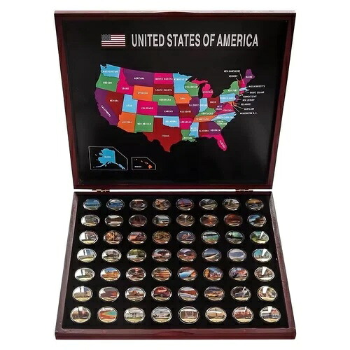 アメリカと国立公園 56枚セット 金メッキコイン ディスプレイボックス入り アメリカの驚異