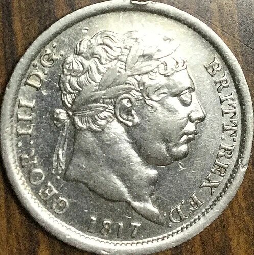 1817 年イギリス 銀シリング硬貨 - 素晴らしい例です!