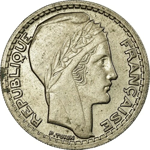 [#12316] コイン、フランス、トリノ、10フラン、1945年、AU、銅ニッケル、ガドゥリー:810、a
