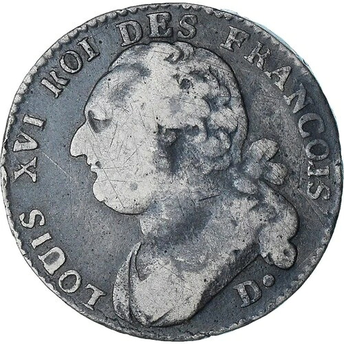 [#1178897] フランス、ルイ 16 世、12 デニエ フランソワ、1792 / AN 4、ディジョン、VF、警官、