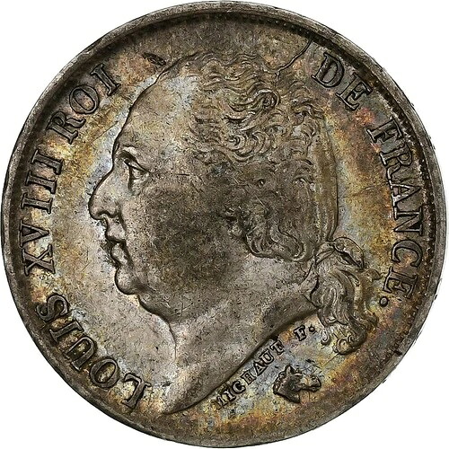[#1184781] フランス、ルイ 18 世、フラン、ルイ 18 世、1824 年、リール、シルバー、EF｜WORLD RESOURCE【QUEEN店】