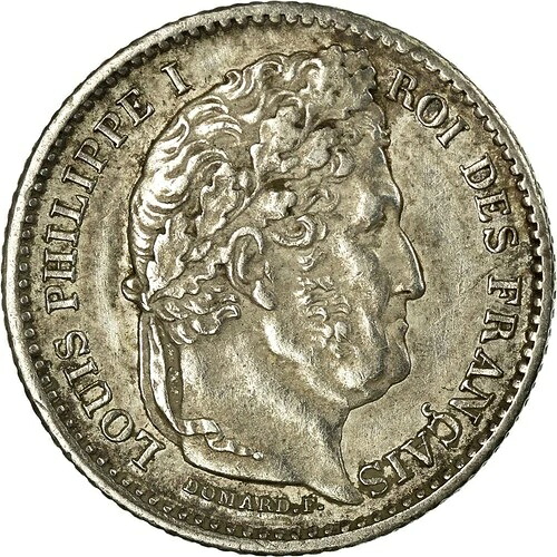 [#34220] コイン、フランス、ルイ フィリップ、25 サンタイム、1845 年、ルーアン、オーストラリア、シル、ver