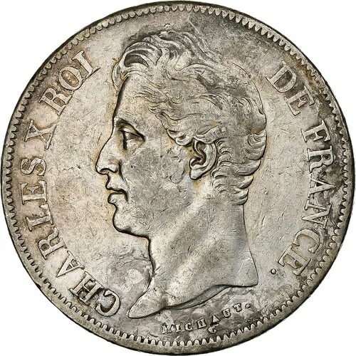 [#1502404] フランス、5フラン、シャルル10世、1828年、パリ、銀貨、EF、ガドゥリー:644