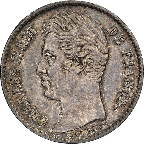 [#138035] フランス、シャルル10世、1/4フラン、1828年、リール、銀貨、AU、ガドゥリー:353